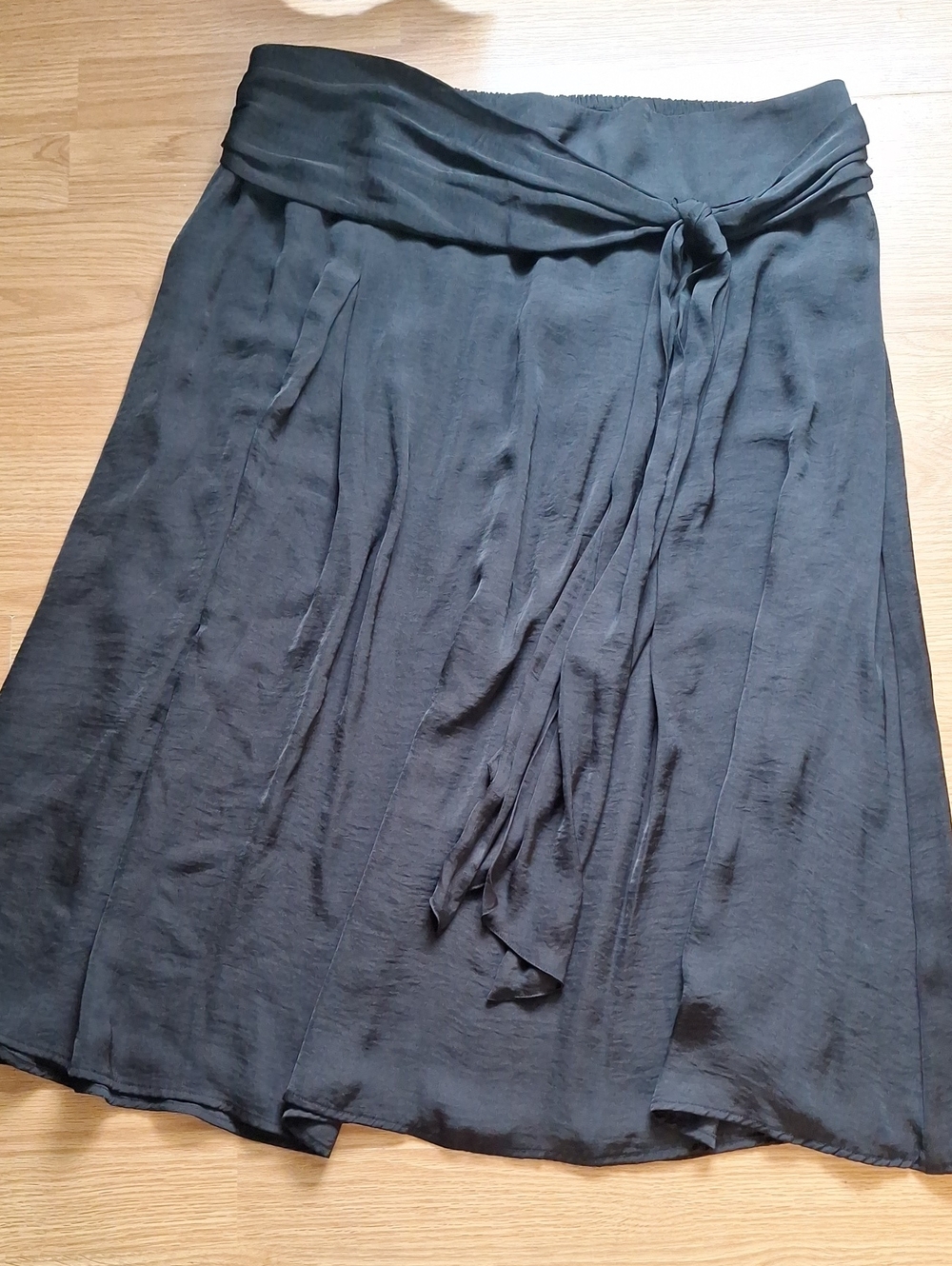 Alfani Black Midi Tie-Waist Skirt